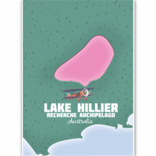 Sticker Carte du lac Hillier en Australie.