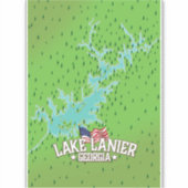 Sticker Carte du lac Lanier Georgia (Devant)