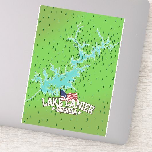 Sticker Carte du lac Lanier Georgia (Détail)