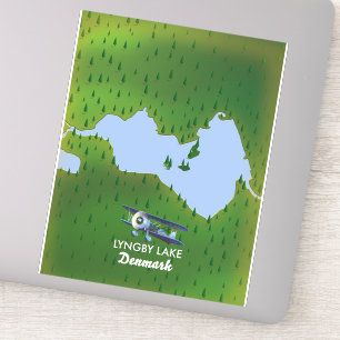Sticker Carte du lac Lyngby Danemark