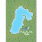 Sticker Carte du lac Wular en Inde (Devant)