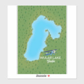Sticker Carte du lac Wular en Inde (Feuille)