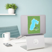 Sticker Carte du lac Wular en Inde (Ordinateur portable sur le bureau)