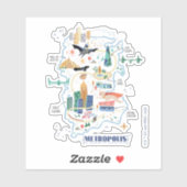 Sticker Carte du livre de Metropolis (Feuille)