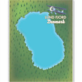 Sticker carte du Lund Fjord Danemark (Devant)