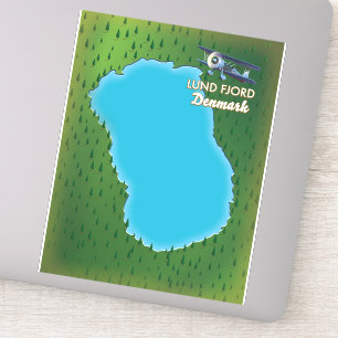 Sticker carte du Lund Fjord Danemark