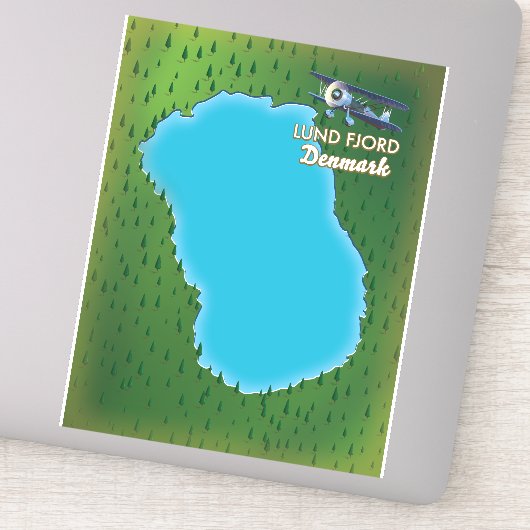 Sticker carte du Lund Fjord Danemark (Détail)