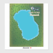 Sticker carte du Lund Fjord Danemark (Feuille)