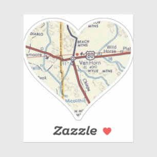 Sticker Carte du métro Van Horn Texas