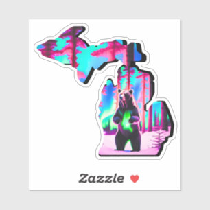 Sticker Carte du Michigan BAIN autocollant!