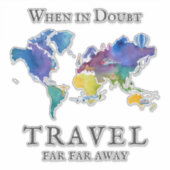 Sticker Carte du monde de l'aquarelle (Devant)