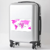 Sticker Carte du monde Voyageur Abstrait rose violet d'art (Sur valise)