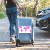 Sticker Carte du monde Voyageur Abstrait rose violet d'art (Valise Insitu)