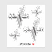 Sticker Carte du Motif de la Palestine Keffiyeh (Feuille)