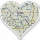 Sticker Carte du rétro Heart Vernon Utah (Devant)