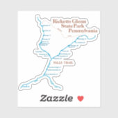 Sticker Carte du sentier des chutes 3"x3" (Feuille)