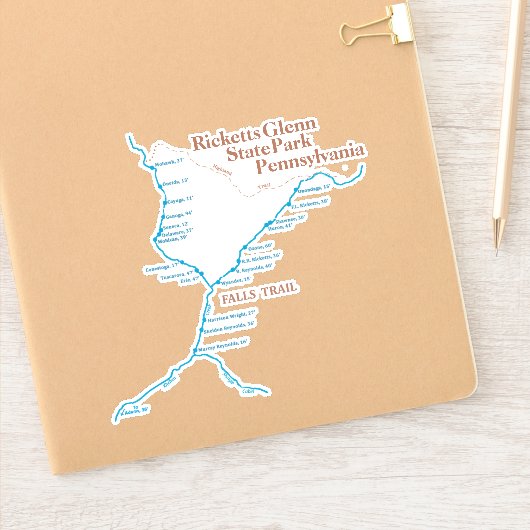 Sticker Carte du sentier des chutes 6"x6" (Carnet)