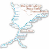 Sticker Carte du sentier des chutes 6"x6" (Devant)