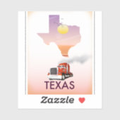 Sticker Carte du Texas Big Rig (Feuille)