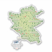 Sticker carte du Yorkshire Dales Angleterre (Devant)