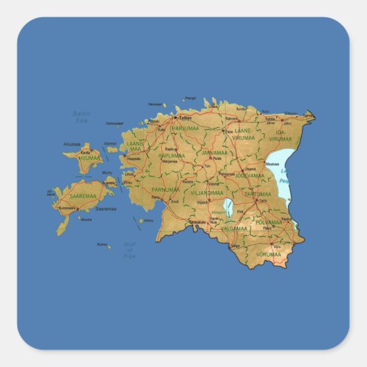 Sticker Carte Estonie (Devant)