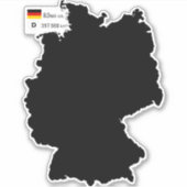 Sticker carte et quelques faits de l'Allemagne (Devant)