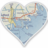 Sticker Carte Fairhaven MA Classic (Devant)