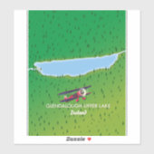 Sticker Carte Glendalough Upper Lake Ireland (Feuille)