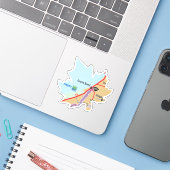 Sticker Carte Grand Bend Ontario (Ordinateur portable avec iPhone)