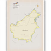 Sticker Carte illustrée de Borneo (Devant)
