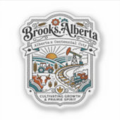 Sticker Carte illustrée de Brooks Alberta Canada (Devant)