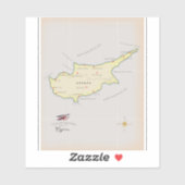 Sticker Carte illustrée de Chypre. (Feuille)