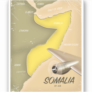 Sticker carte illustrée de la Somalie