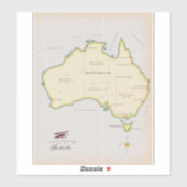Sticker Carte illustrée de l'Australie (Feuille)
