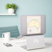 Sticker Carte illustrée de l'Australie (Ordinateur portable sur le bureau)