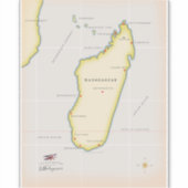 Sticker Carte illustrée de Madagascar (Devant)