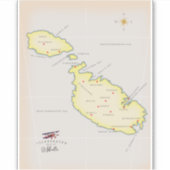 Sticker Carte illustrée de Malte (Devant)