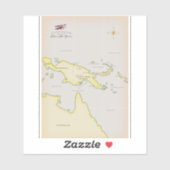 Sticker Carte illustrée de Papouasie-Nouvelle-Guinée (Feuille)