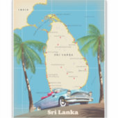 Sticker Carte illustrée de Sri Lanka (Devant)