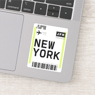 Sticker Carte Mini Boarding Pass New York
