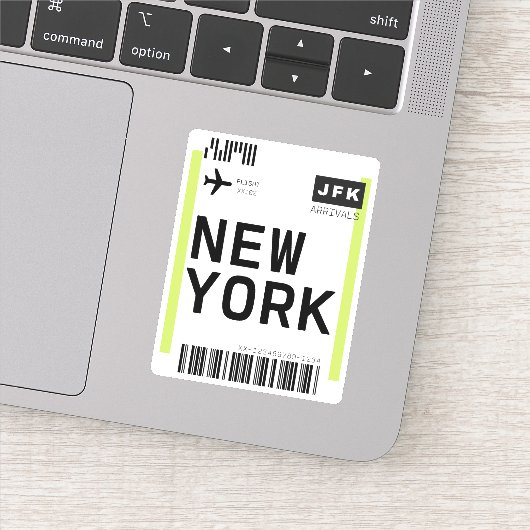 Sticker Carte Mini Boarding Pass New York (Détail)