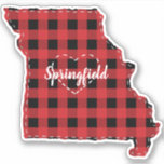 Sticker Carte Missouri Hometown State Plaid Christmas<br><div class="desc">Voici notre charmant autocollant personnalisé à thème Noël qui vous permet fièrement de montrer l'amour pour votre ville natale. Grâce à sa fonctionnalité de montage facile, vous pouvez personnaliser l'autocollant en ajoutant le nom de votre ville en quelques secondes. Les adorables détails de couture ajoutent une touche de charme maison...</div>