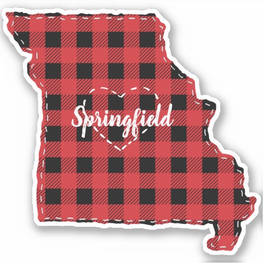 Sticker Carte Missouri Hometown State Plaid Christmas (Devant)