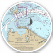 Sticker Carte Norfolk Virginia (Devant)