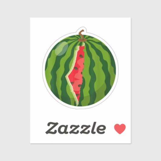Sticker Carte Palestine Watermelon Arabe Calligraphie (Feuille)