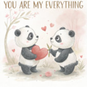Sticker Carte Panda romantique (Recto)