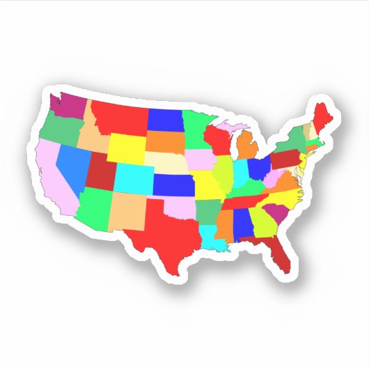 Sticker Carte Patchwork USA (Devant)