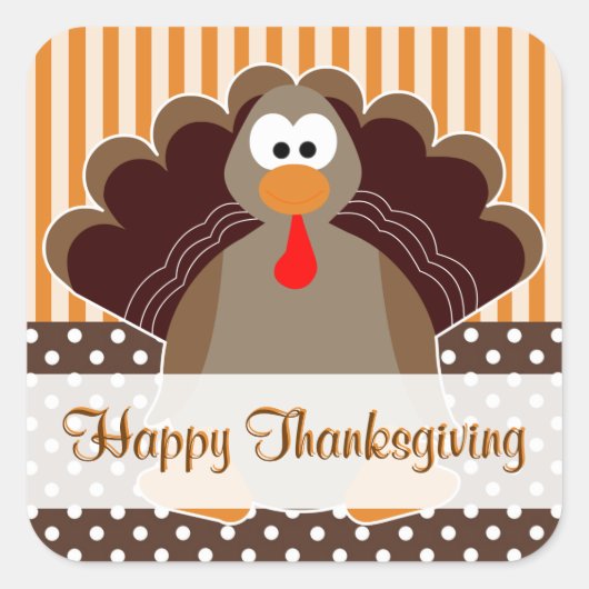 Sticker carte plat Bon thanksgiving Turquie (Devant)
