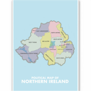 Sticker Carte Politique De L'Irlande Du Nord.