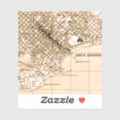 Sticker Carte postale verticale vintage de Santa Barbara (Feuille)